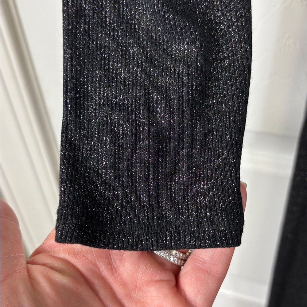Skims soft lounge long sleeve square neck maxi dress onyx foil sz med - Picture 9 of 10